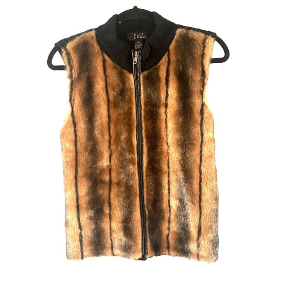 i Doll Women's Faux Red Fox Fur Vest Size-M Boho Chic Anime Cosplay Unisex Coat - Picture 3 of 13